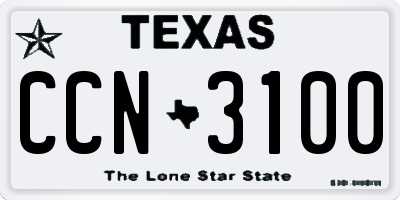 TX license plate CCN3100