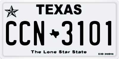 TX license plate CCN3101