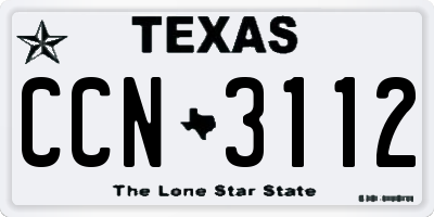 TX license plate CCN3112