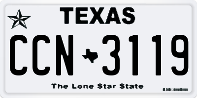 TX license plate CCN3119