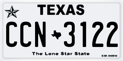 TX license plate CCN3122