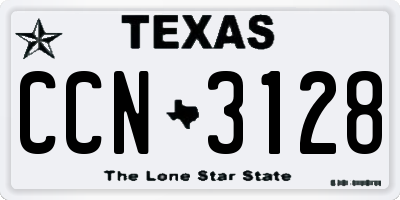 TX license plate CCN3128