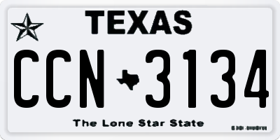 TX license plate CCN3134