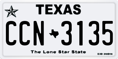 TX license plate CCN3135