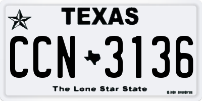 TX license plate CCN3136