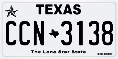 TX license plate CCN3138