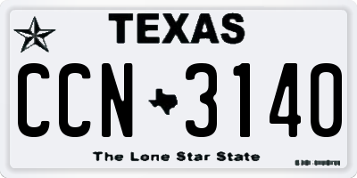 TX license plate CCN3140
