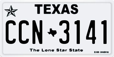 TX license plate CCN3141
