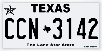 TX license plate CCN3142