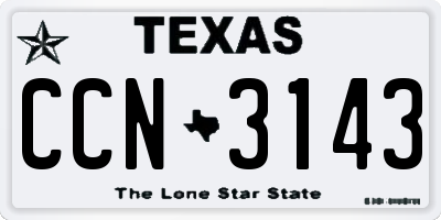 TX license plate CCN3143