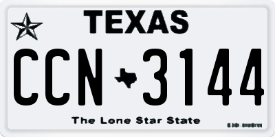 TX license plate CCN3144