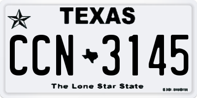 TX license plate CCN3145