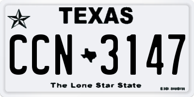 TX license plate CCN3147