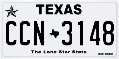 TX license plate CCN3148