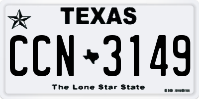 TX license plate CCN3149