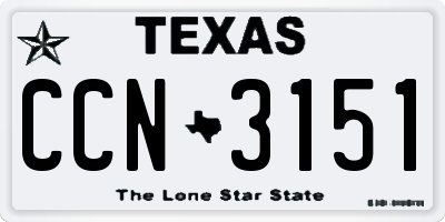 TX license plate CCN3151