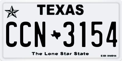 TX license plate CCN3154
