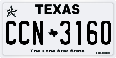 TX license plate CCN3160