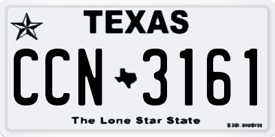 TX license plate CCN3161