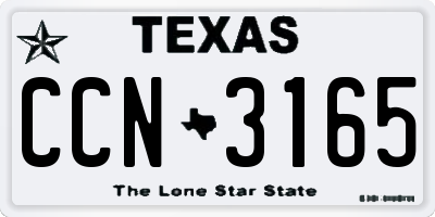 TX license plate CCN3165