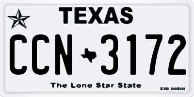 TX license plate CCN3172