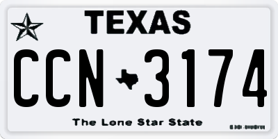 TX license plate CCN3174