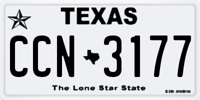 TX license plate CCN3177