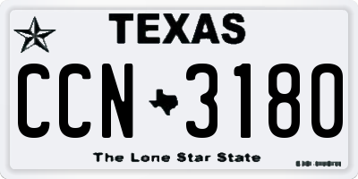 TX license plate CCN3180