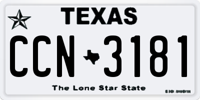 TX license plate CCN3181