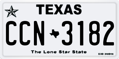 TX license plate CCN3182