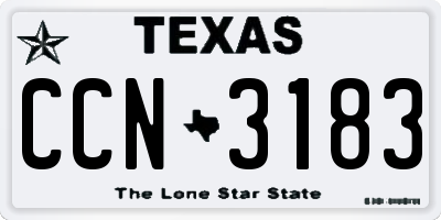 TX license plate CCN3183