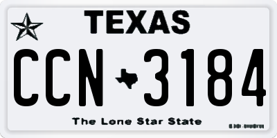 TX license plate CCN3184