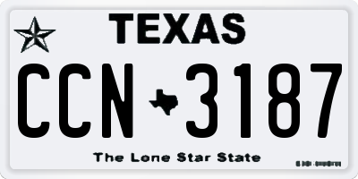 TX license plate CCN3187