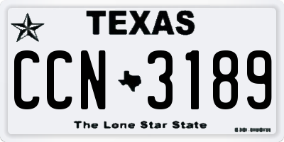 TX license plate CCN3189