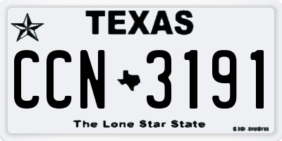 TX license plate CCN3191