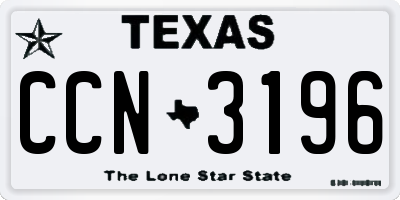 TX license plate CCN3196