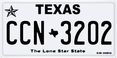 TX license plate CCN3202