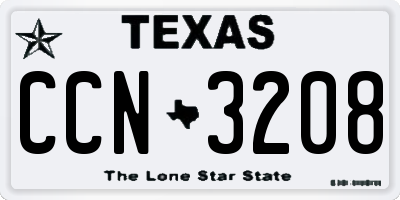 TX license plate CCN3208