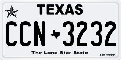 TX license plate CCN3232