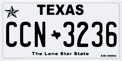 TX license plate CCN3236