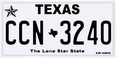 TX license plate CCN3240