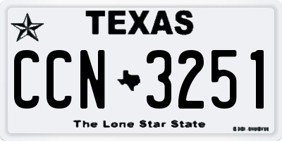 TX license plate CCN3251