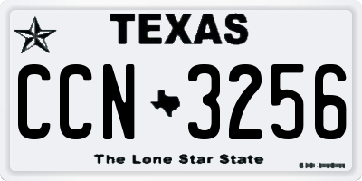 TX license plate CCN3256