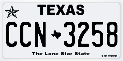 TX license plate CCN3258