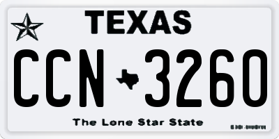 TX license plate CCN3260