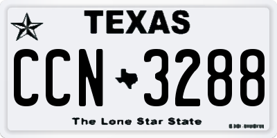 TX license plate CCN3288
