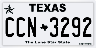 TX license plate CCN3292