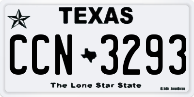TX license plate CCN3293