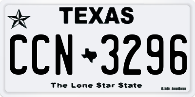 TX license plate CCN3296