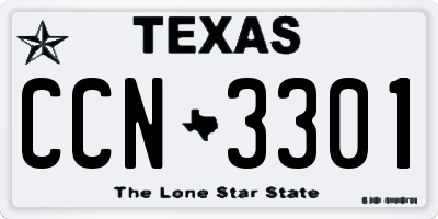 TX license plate CCN3301